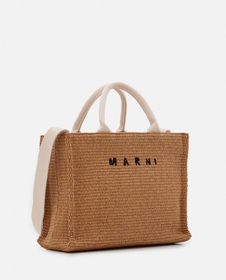 Marni Raffia Tote Bag In Brown