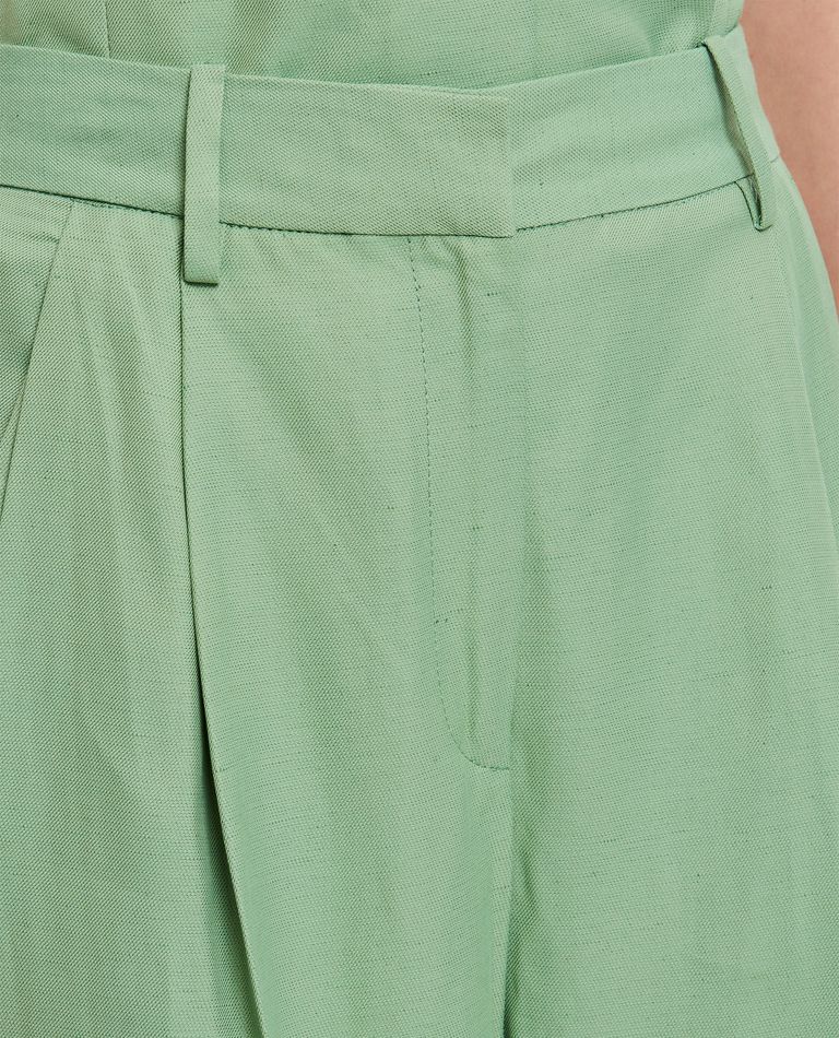 Shop Loulou Studio Viscose Linen Cadar Trousers In Green