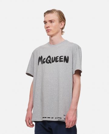 Alexander McQueen - T-SHIRT 'GRAFFITI' IN COTONE