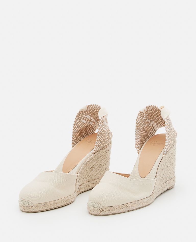 Castaã±er Carina Wedge Sandals In Neutral