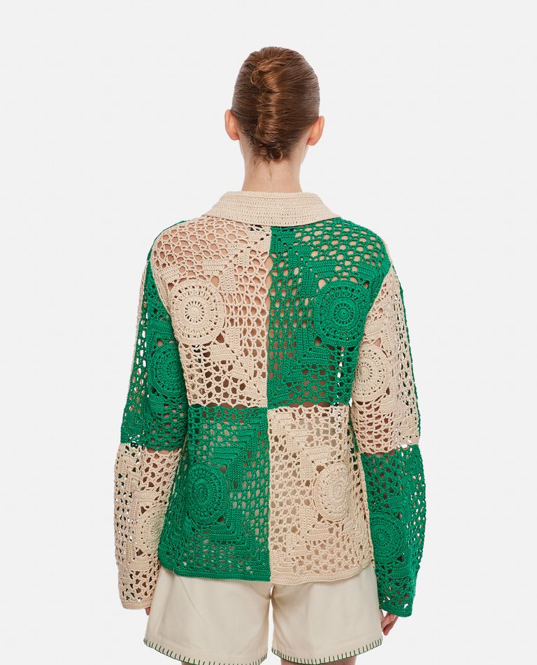 DUOTONE COTTON CROCHET OVERSHIRT for Women - Bode New York