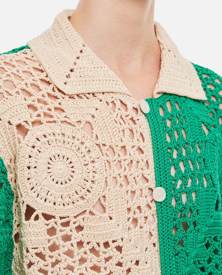 DUOTONE COTTON CROCHET OVERSHIRT