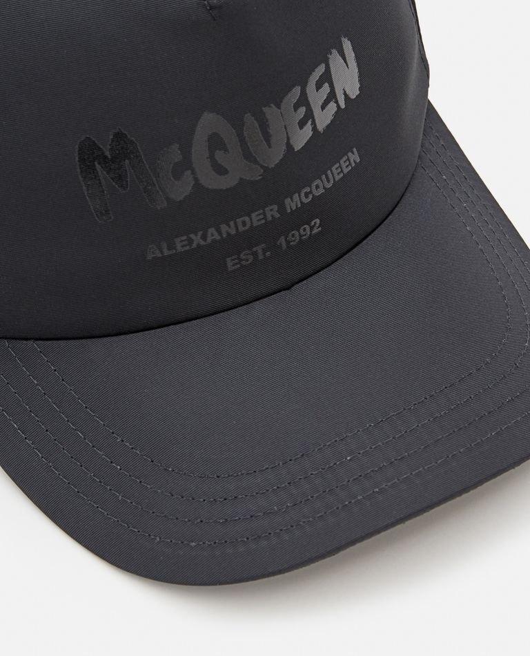 Alexander Mcqueen Baeball Hat Graffiti In Black