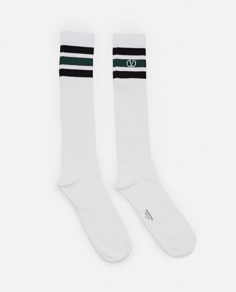 Valentino  ,  Valentino Cotton Socks  ,  White L-XL