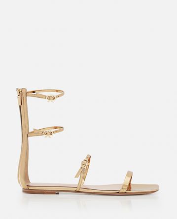 Gianvito Rossi - 5MM RIBBON DOWNTON LAME' LEATHER SANDALS