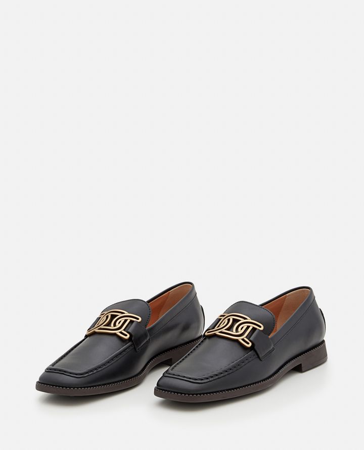 Tod's - PIERCED CHAIN LEATHER LOAFERS_2