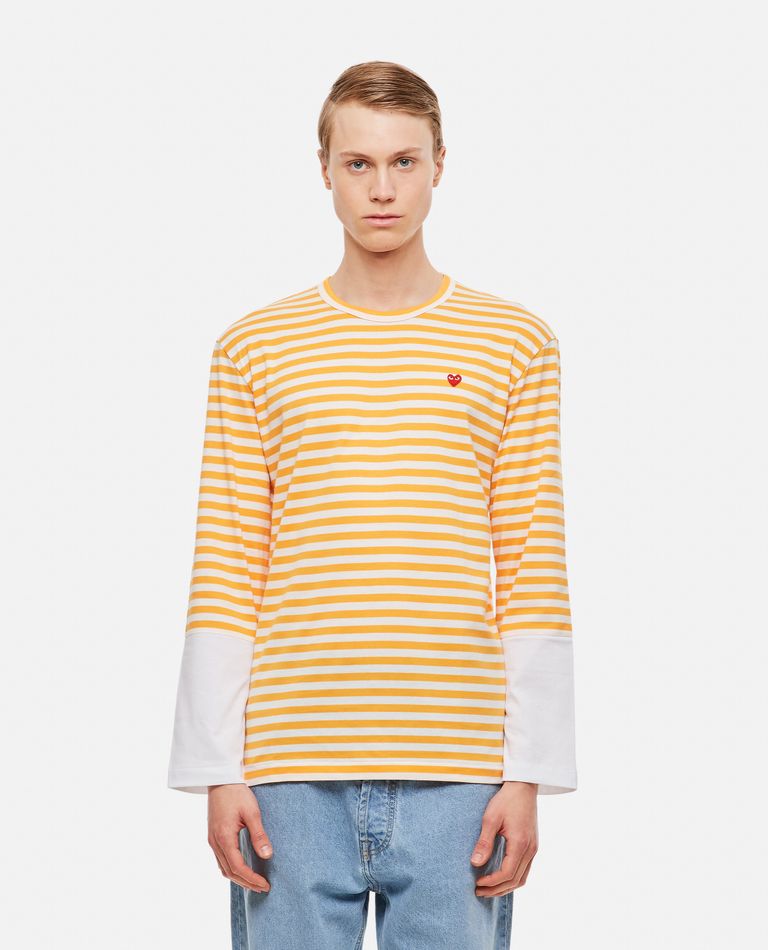 Comme des garçons play striped cotton tee best sale