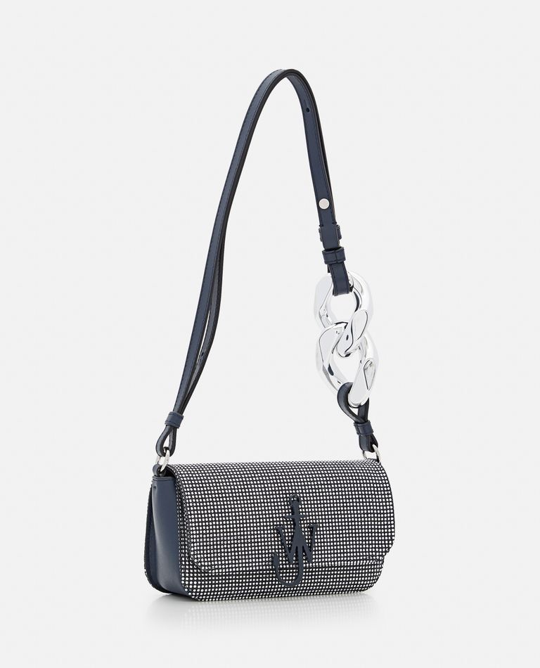 Shop Jw Anderson Anchor Denim Strass Baguette Bag In Blue