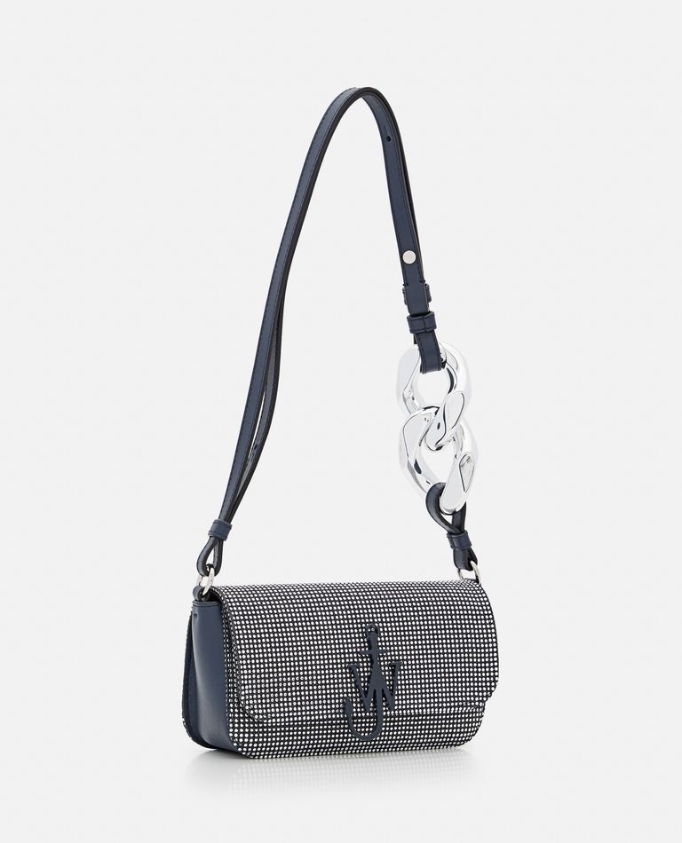 JW Anderson  ,  Anchor Denim Strass Baguette Bag  ,  Blu TU