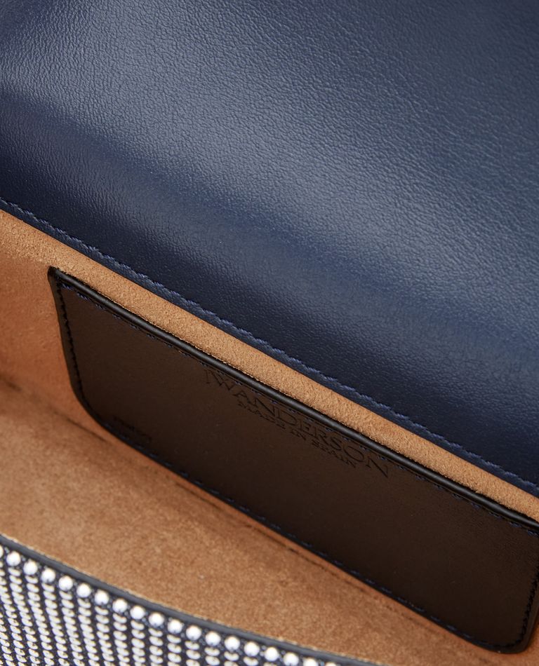 Shop Jw Anderson Anchor Denim Strass Baguette Bag In Blue