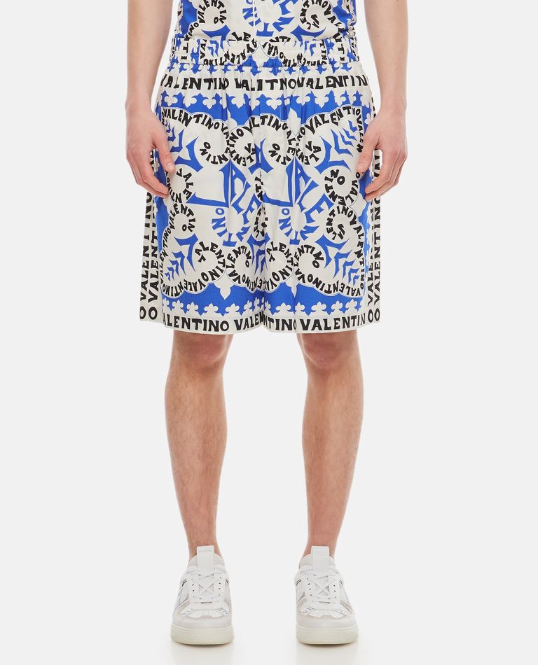 【送関込】VALENTINO☆ヴァレンティノ Le noir bermuda shorts Valentino Garavani VLTN-print Swim Shorts | Black | FARFETCH