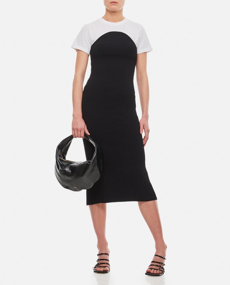 Shop Khaite Rumer Viscose Midi Dress In Black