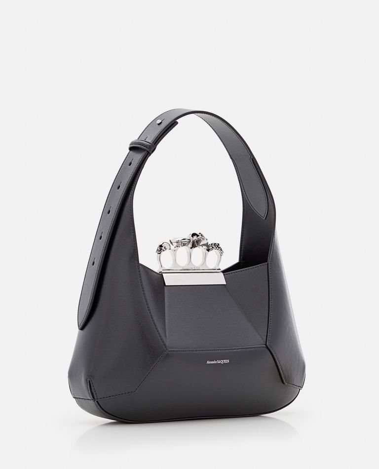 ショルダーバッグ・ポシェット Alexander Mcqueen Leather The Jewelled Hobo Shoulder Bag Alexander McQueen The Jewelled Hobo Leather Mini Bag | Black