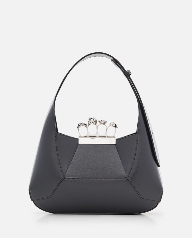 ショルダーバッグ・ポシェット Alexander Mcqueen Leather The Jewelled Hobo Shoulder Bag Alexander McQueen The Jewelled Hobo Leather Mini Bag | Black