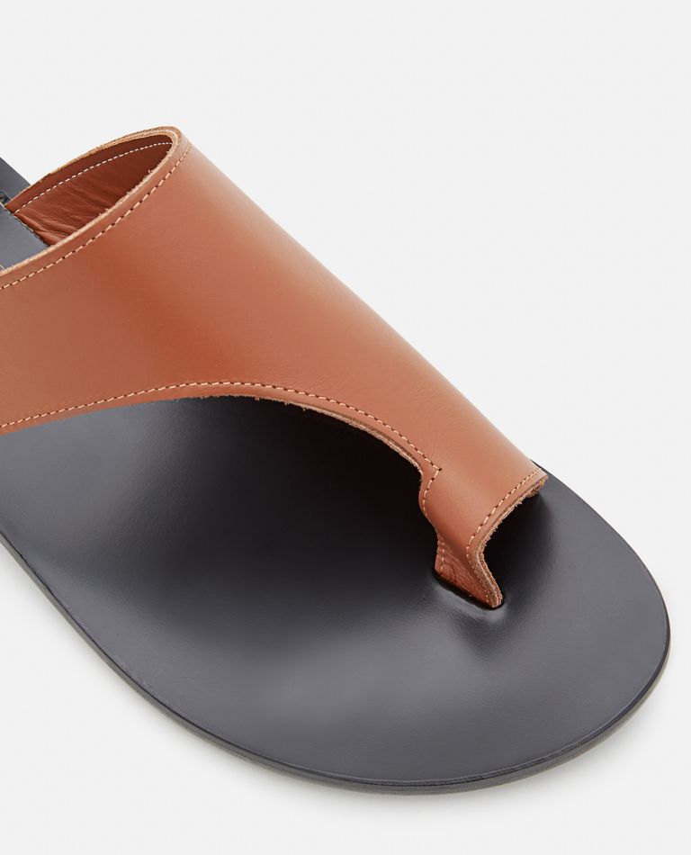 Capri Positano  ,  Guidonia Leather Flat Sandals  ,  Brown 36