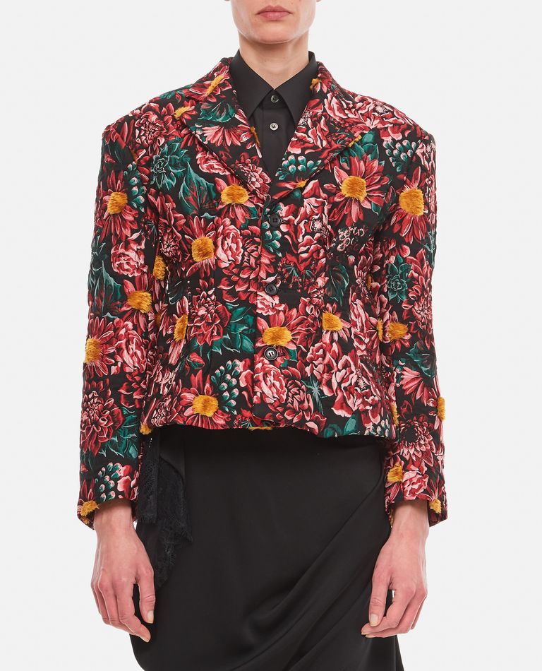 Comme Des GarÃ§ons  ,  Flower Print Fitted Jacket  ,  Red M