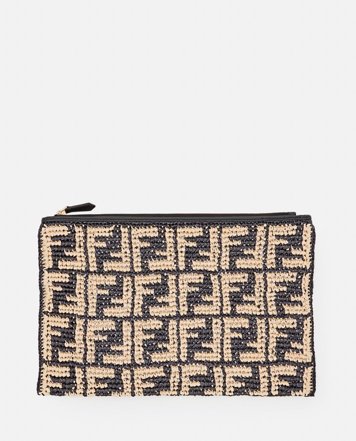 Fendi - POCHETTE LARGE PIATTA IN RAFIA_1