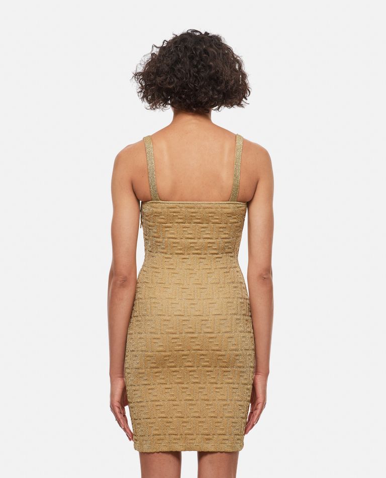 FENDI EMBOSSED LUREX MINI DRESS