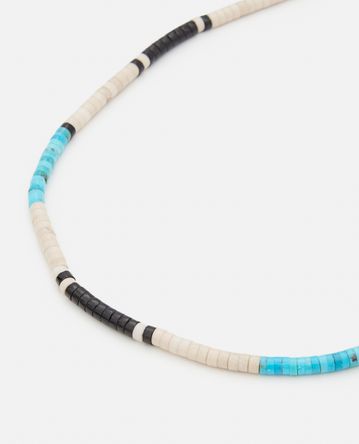 Mikia - FOSSIL JASPER  AND TURQUOISE HEISHI NECKLACE