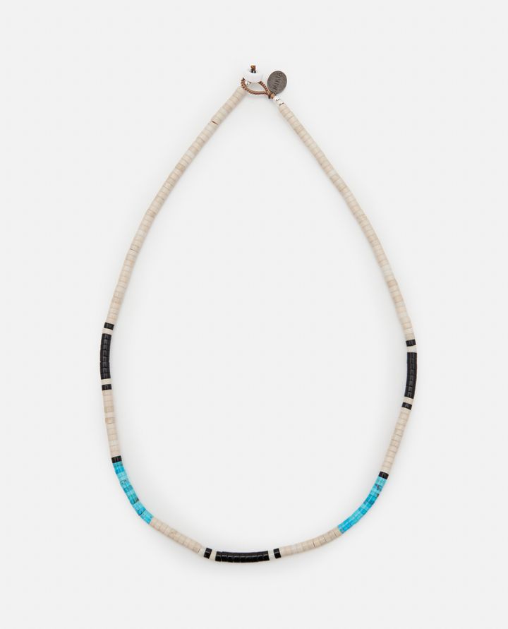 Mikia - FOSSIL JASPER  AND TURQUOISE HEISHI NECKLACE_1