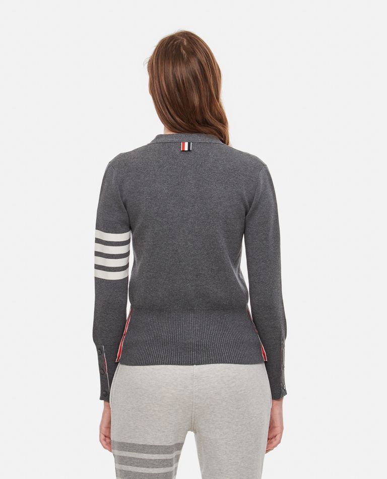 CLASSIC V-NECK COTTON CARDIGAN for Women - Thom Browne | Biffi CLASSIC V-NECK COTTON CARDIGAN for Women - Thom Browne | Biffi