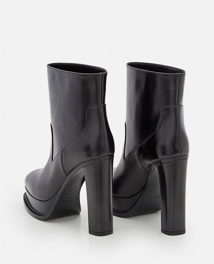 Alexander McQueen - 120MM LEATHER ANKLE BOOTS_3