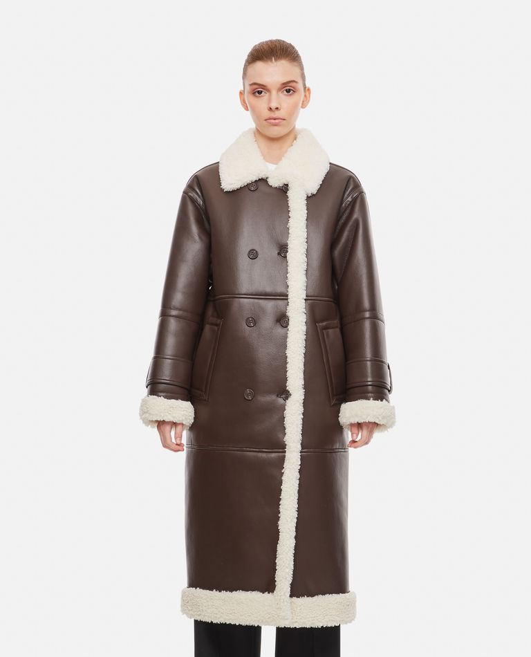 Stand Studio  ,  Hayley Faux Shearling Long Coat  ,  Brown 36