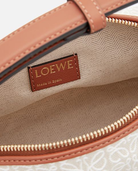 Loewe Gate Small Leather And Jacquard Shoulder Bag in Brown
