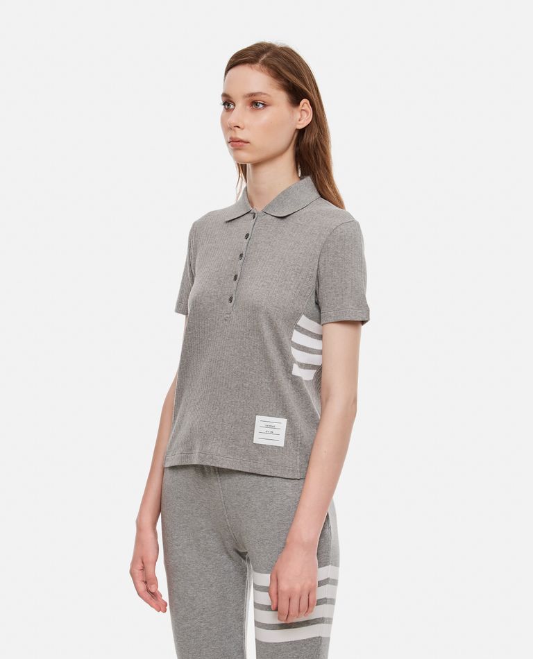 Shop Thom Browne Wool Polo In Grey