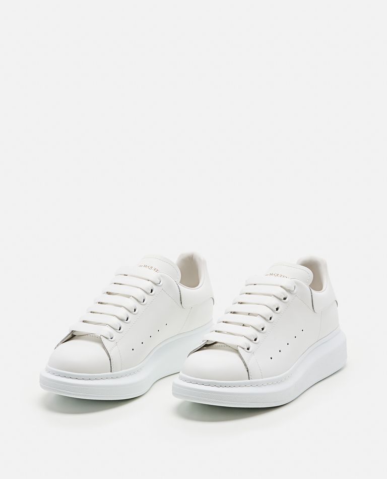 Shop Alexander Mcqueen 45mm Larry Leather Sneakers In White