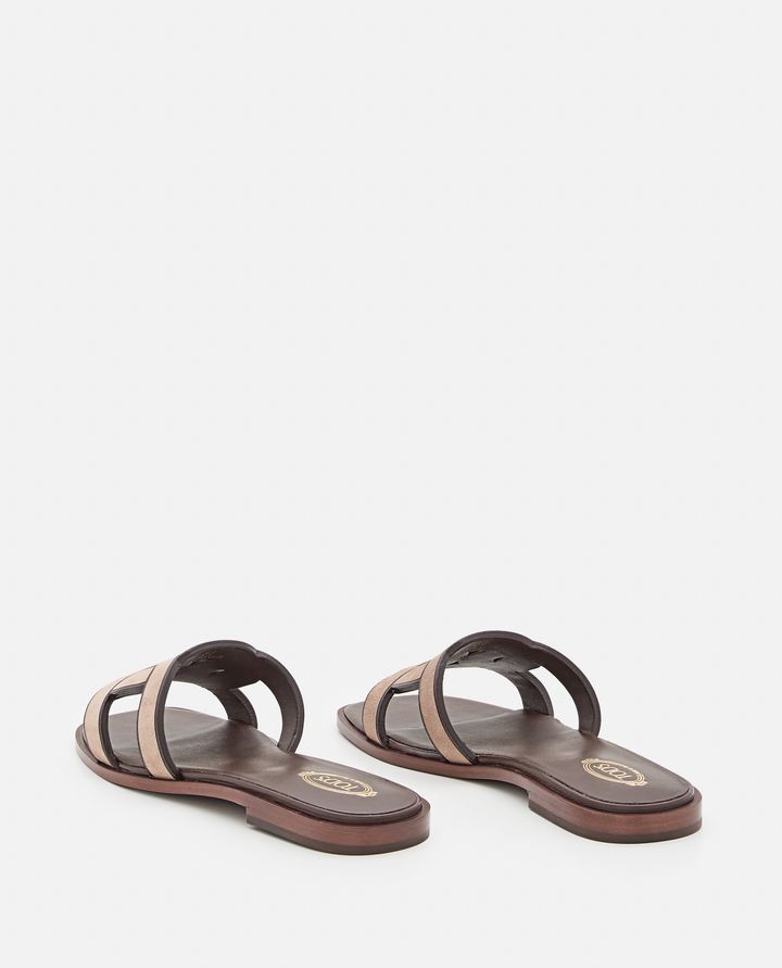 Tod's - LEATHER CHAIN FLAT SANDALS_4