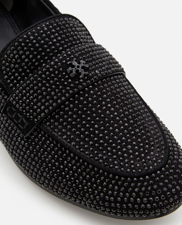Tory Burch Leather Ballet Loafers In Black