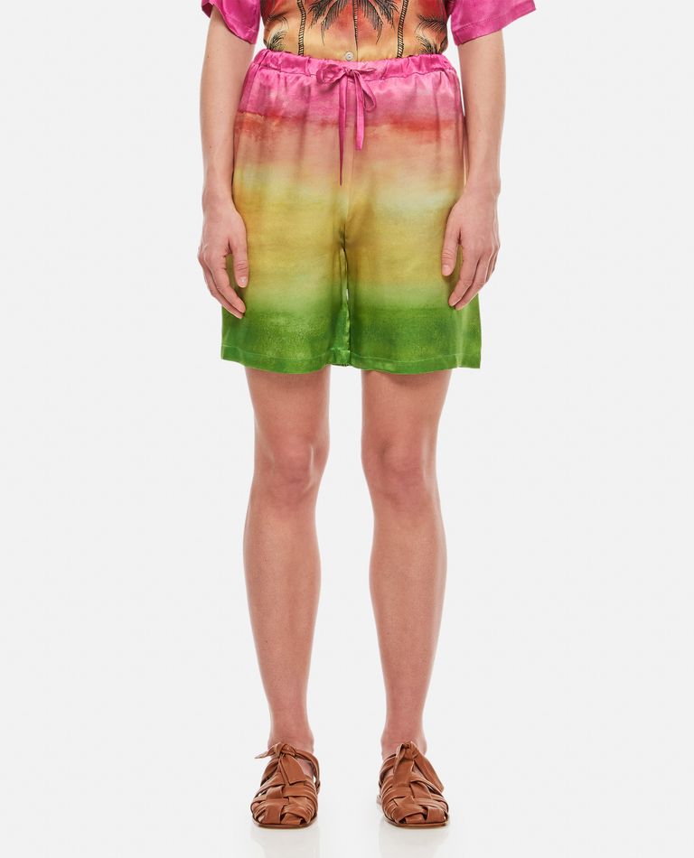 Gio+ Rainbow Silk Shorts In Multicolor