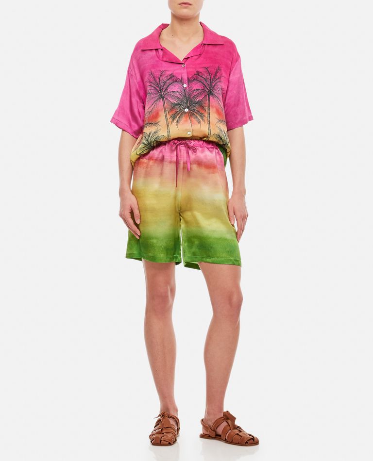 Gio+ Rainbow Silk Shorts In Multicolor
