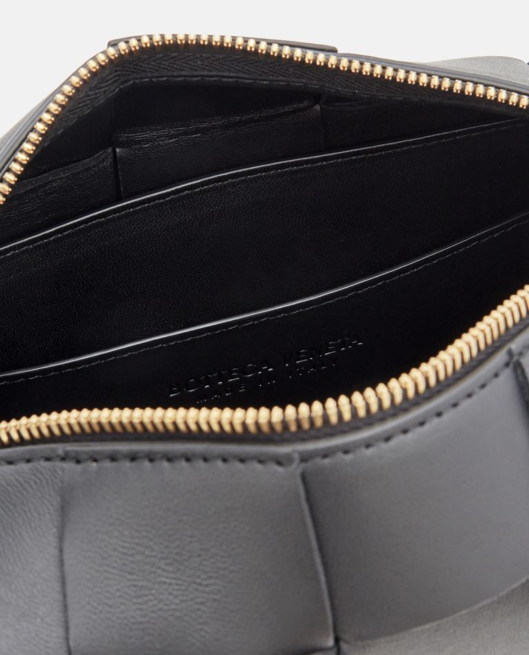 Bottega Veneta Small Brick Cassette Leather Shoulder Bag In Black