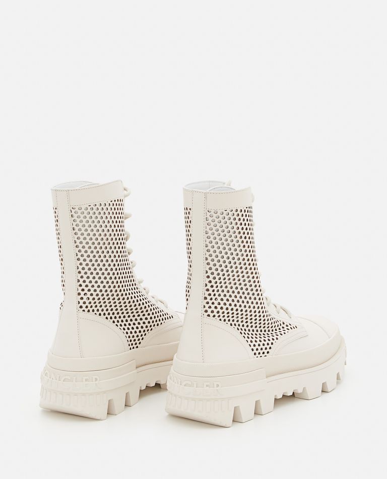 Shop Moncler Carinne Leather Boots In White