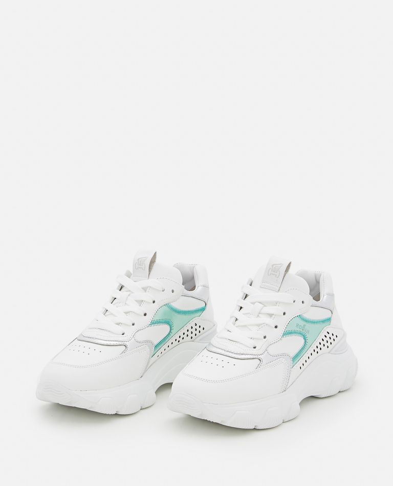 Shop Hogan Hyperactive Platform Leather Sneakers In White