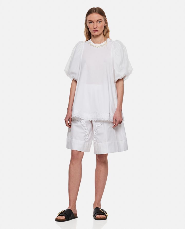 Simone Rocha - T-SHIRT WITH TULLE OVERLAY AND BEAD_2