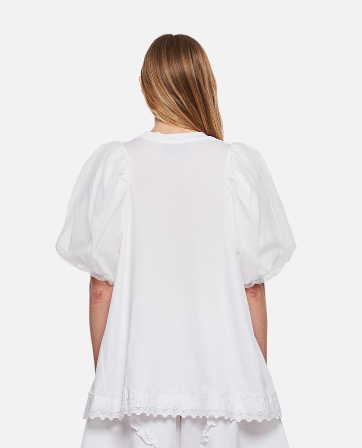 Simone Rocha - T-SHIRT WITH TULLE OVERLAY AND BEAD_3