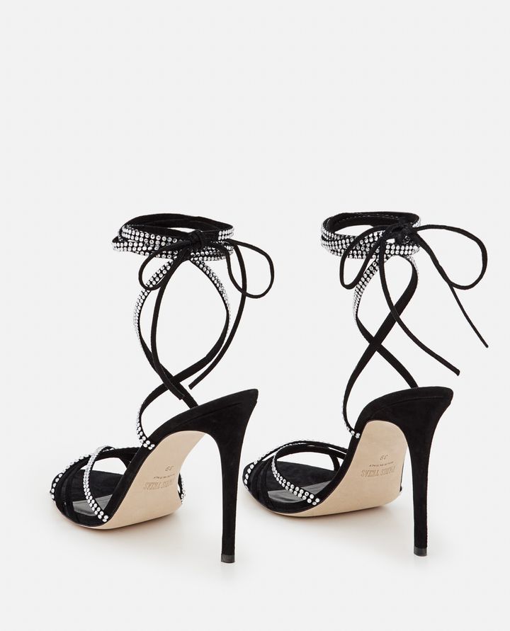 Paris Texas - 105MM HOLLY NICOLE LACE UP SUEDE AND CRYSTAL SANDALS_3