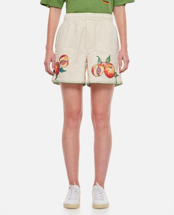Bode New York - GEORGIA PEACH EMBROIDERED RUGBY SHORTS