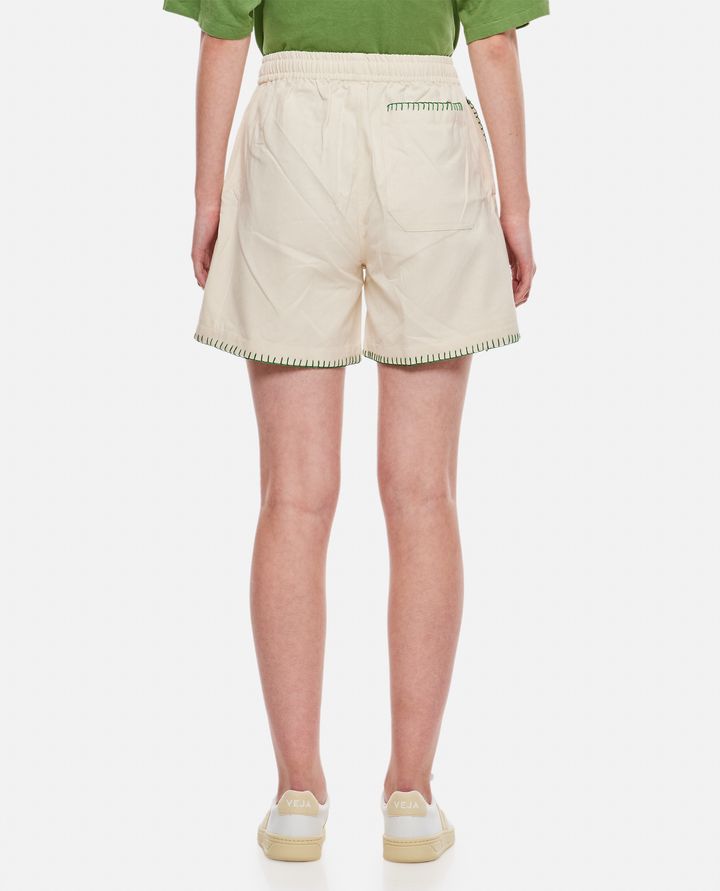 Bode New York - GEORGIA PEACH EMBROIDERED RUGBY SHORTS_3