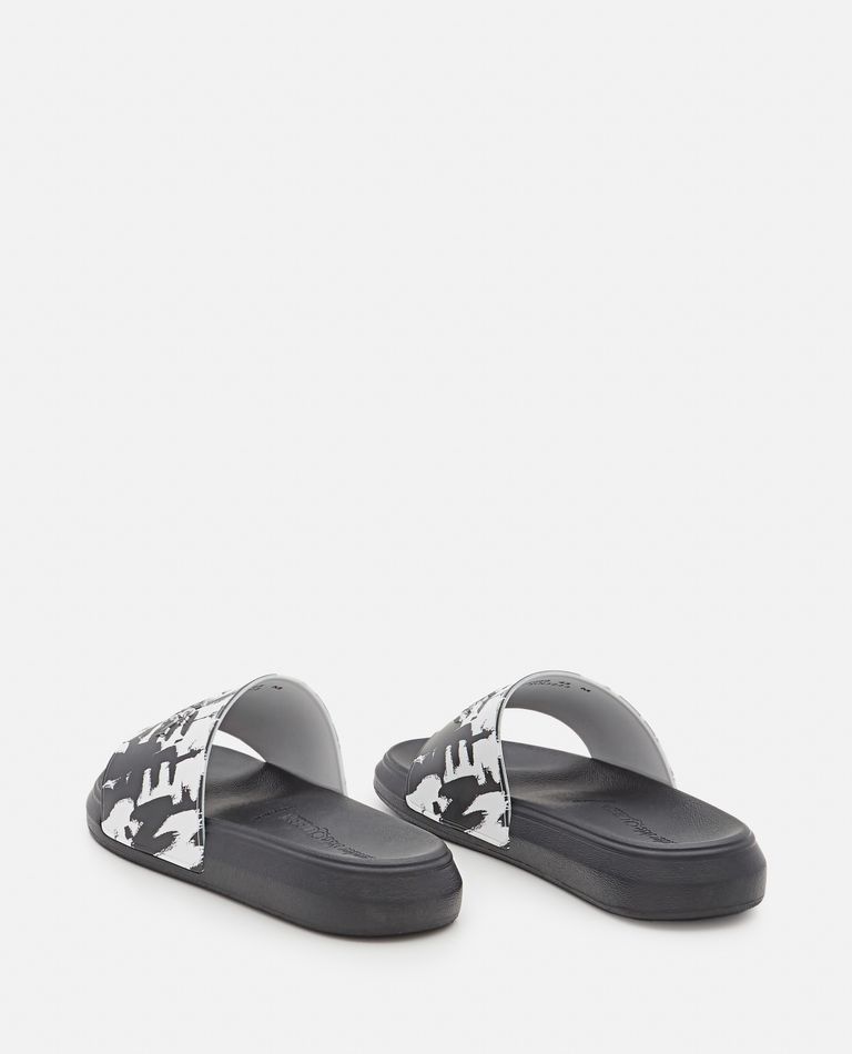 Alexander McQueen  ,  Rubber 'Graffiti' Pool Slides  ,  Black 41