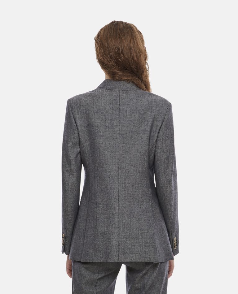 Shop Max Mara Vacillo Wool Double-breasted Jacket In Grey