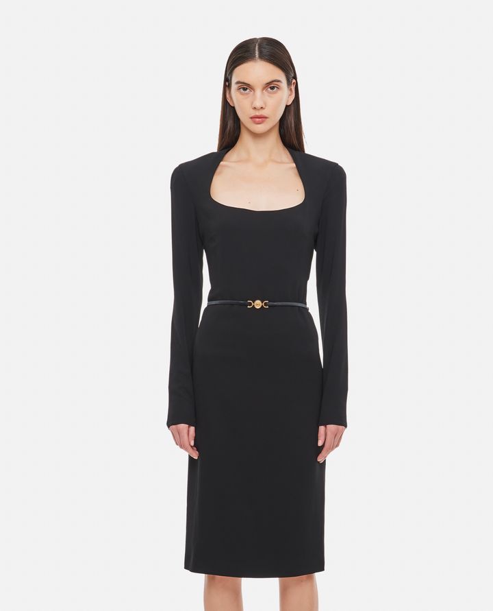 Versace - ABITO MIDI IN VISCOSA SABLE_1