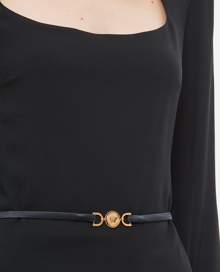 Versace - ABITO MIDI IN VISCOSA SABLE_4