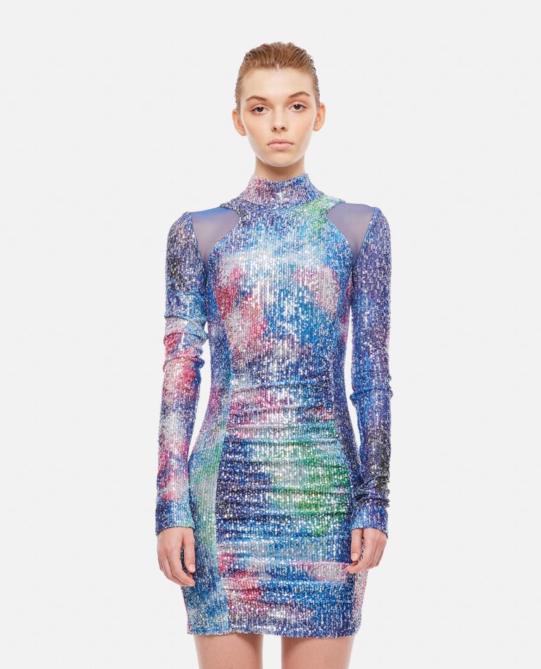 Versace Jeans Couture  ,  Space Printed Sequins Mini Dress  ,  Blue 40