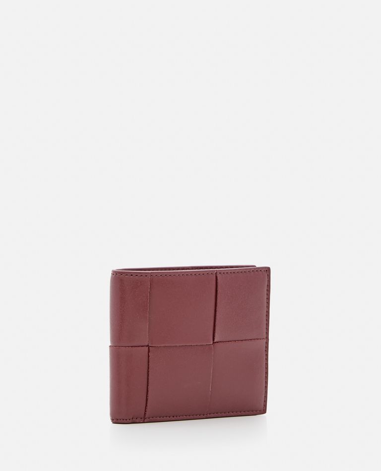 Bottega Veneta  ,  Intrecciato Bi-fold Wallet  ,  Red TU
