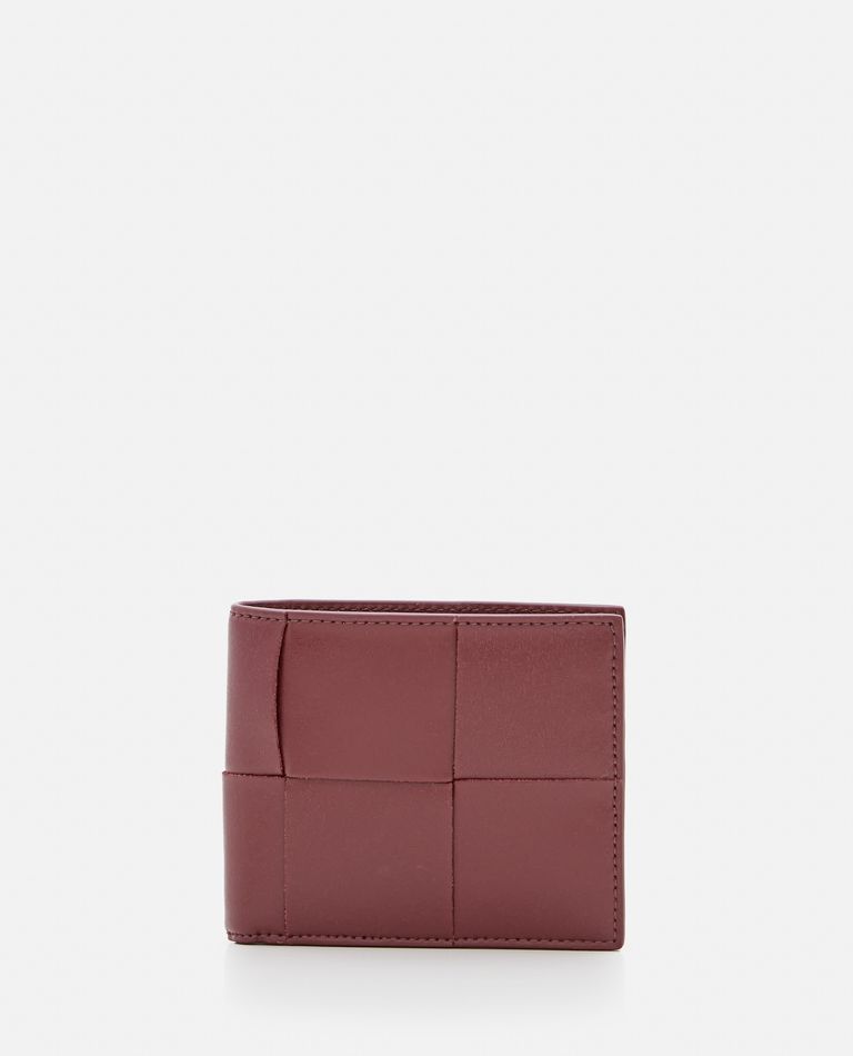 Bottega Veneta  ,  Intrecciato Bi-fold Wallet  ,  Red TU