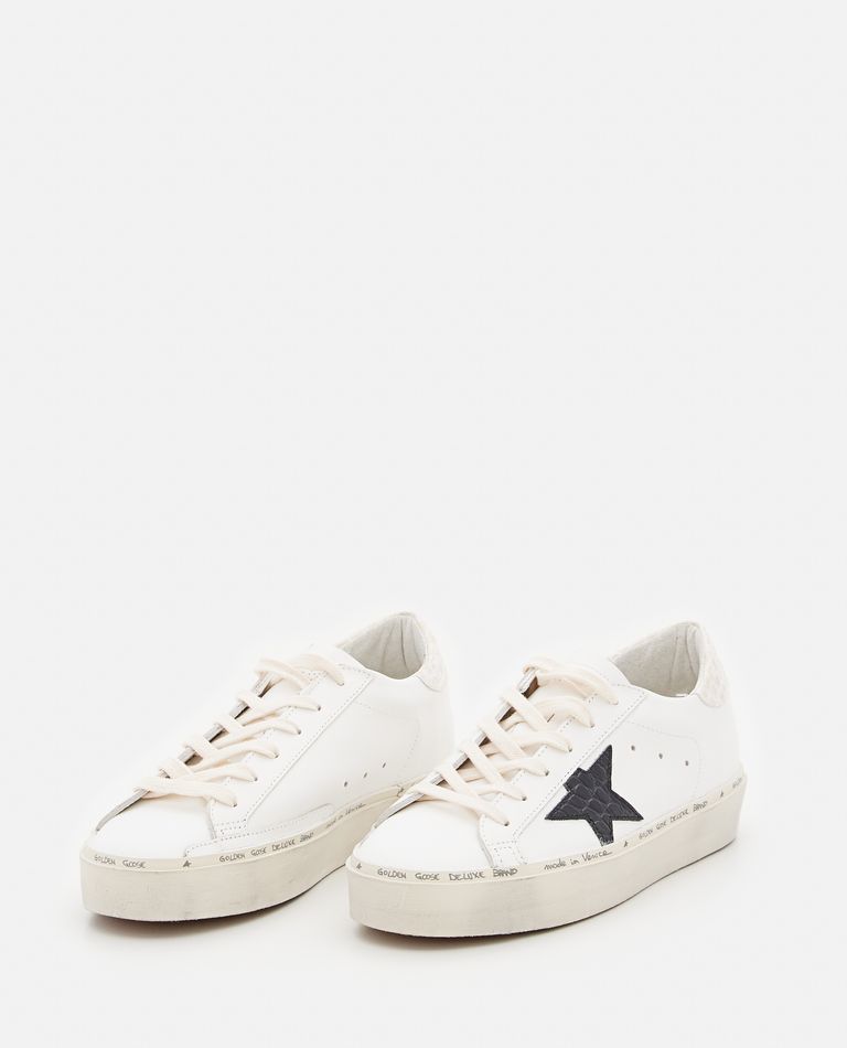 Golden Goose Hi-star Leather Sneakers In White
